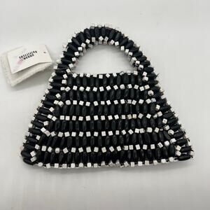 Urban Outfitters Mini Hand Made Wooden Beaded Purse